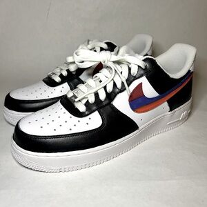 NWOB Custom Nike Air Force 1 ‘07 Red Blue Orange Black‎ Size 11 women’s